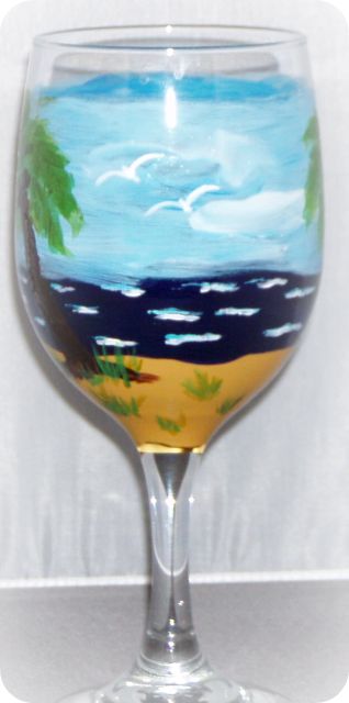 Tropical Vacation Fantasy- Wine Glass